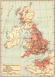 Map of Great Britain showing the dominions of William the Conqueror, c.1087, from Historical Atlas, published 1923